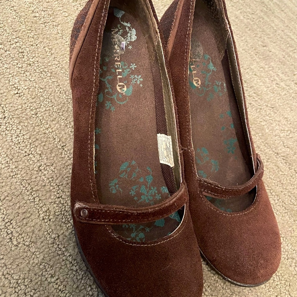Merrell Petunia Brown 6 36 wedge shoes heels